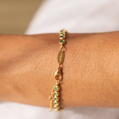Grünes Tennisarmband
